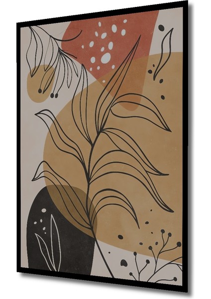 Çerçeve Görünümlü Abstrakt Bitki Desenli Dekoratif Ahşap Mdf Tablo Dikdörtgen Tablo fiyatları