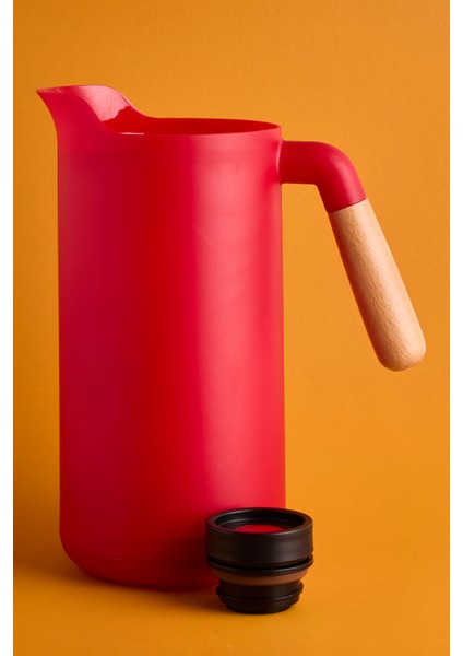 Lotus Nordic Bambu Saplı Cam Vakumlu Termos 1000 ml Kırmızı fiyatları