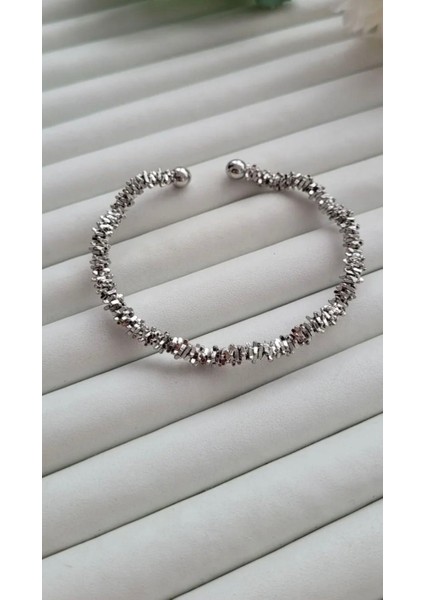 Çelik Silver Tırtıklı Bileklik
