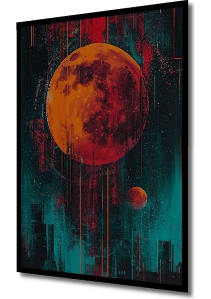 Çerçeve Görünümlü Kızıl Gezegenin Gizemi Dekoratif Ahşap Mdf Tablo Dikdörtgen Tablo fiyatları
