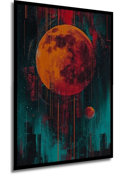 Çerçeve Görünümlü Kızıl Gezegenin Gizemi Dekoratif Ahşap Mdf Tablo Dikdörtgen Tablo modelleri
