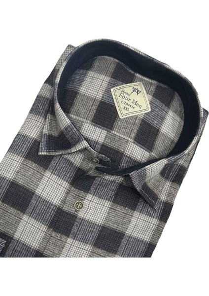 Klasik %100 Cotton Uzun Kollu Terletmeyen Kışlık Flanel Kumaş Çok Renk Gömlek (Regular Kalıp) fiyatları