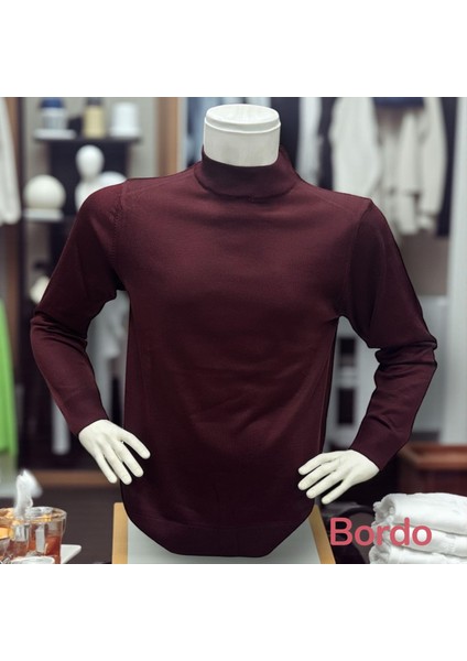Uzun Kollu Bordo Balıkçı Yaka Kazak (Unisex) modelleri
