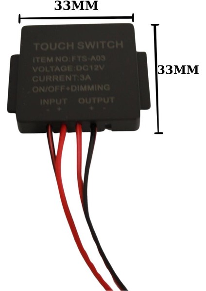 12 Volt 3 Amper Dokunmatik (Touch) Ayna Arkası Sensör Siyah Ayna Lambası Banyo Aynası Mobilya Sensörü