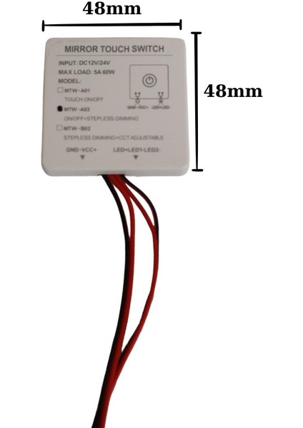 12-24V 5A Dokunmatik (Touch) Ayna Arkası Sensör Ayna Lambası Banyo Aynası Mobilya Sensörü