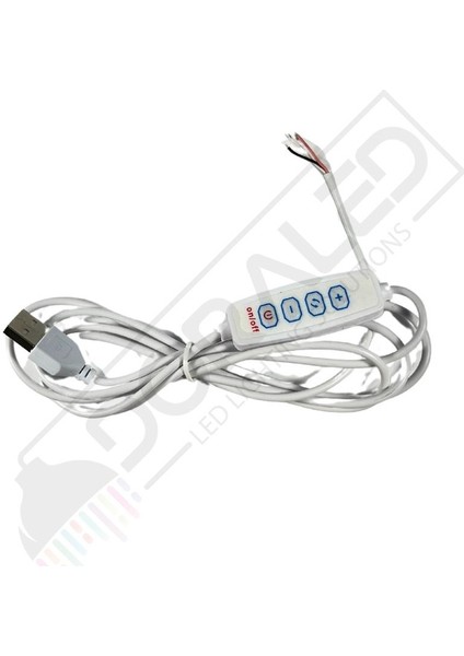 Çift Renk 100 cm Dimmer'li USB Erkek Kablo 2 Amper On/off Switch'li Ucu Açık Dim Edilebilir USB Kablo