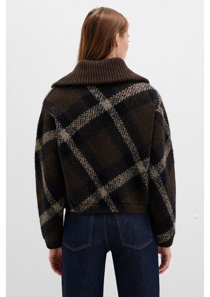 Kadın Baklava Desenli Kahverengi Hırka 1710794-87537 fırsatları