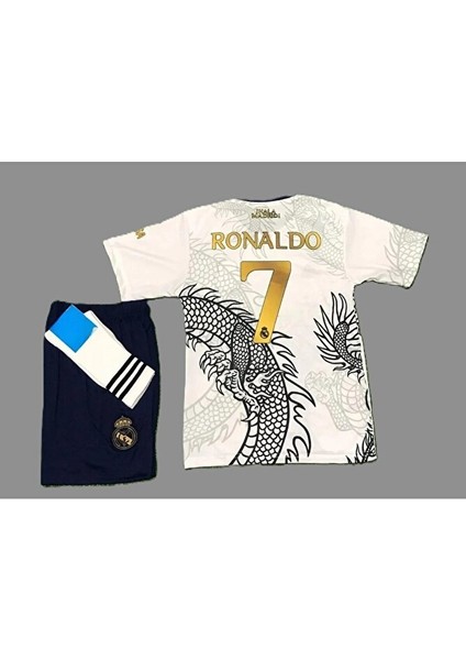 R,e,a,l, M,a,d,r,i,d, Dragon Desenli C,r,i,s,t,i,a,n,o, R,o,n,a,l,d,o Çocuk Forması 4'lü Set