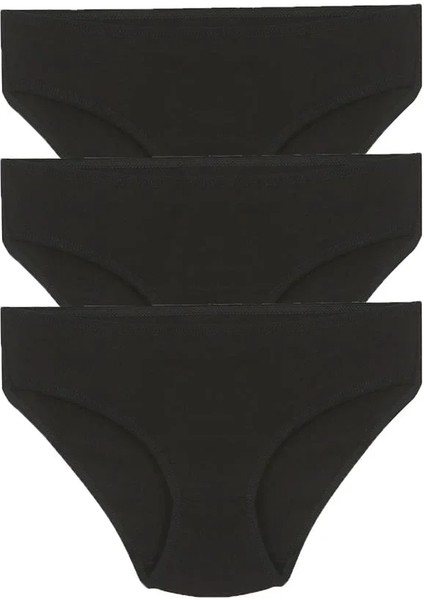 Kız Çocuk 3'lü Siyah Külot