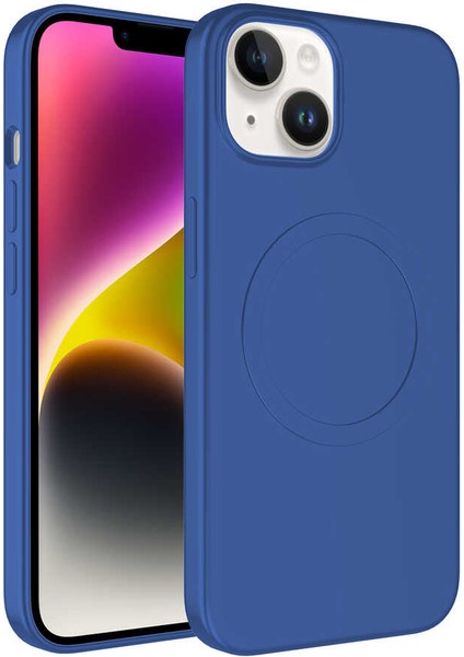 Apple iPhone 13 Kılıf M-Safe Wireless Şarj Özellikli Pastel Renk Silikon Zore Plas Kapak