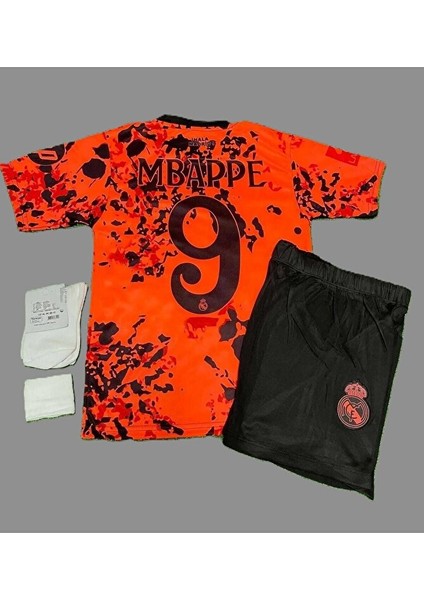 M,b,a,p,p,e, Özel Desenli Tasarımlı R,e,a,l, M,a,d,r,i,d, Çocuk Forması 4'lü Set