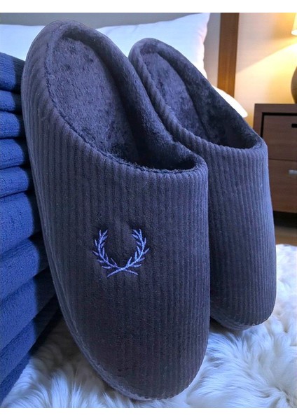 Erkek Lacivert Ev Terliği Ses Yapmayan Yumuşak Rahat Taban Içi Yünlü Terlik fiyatları