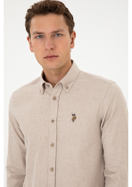 Erkek Koyu Bej Gömlek Basic 50307686-VR088 fiyatları
