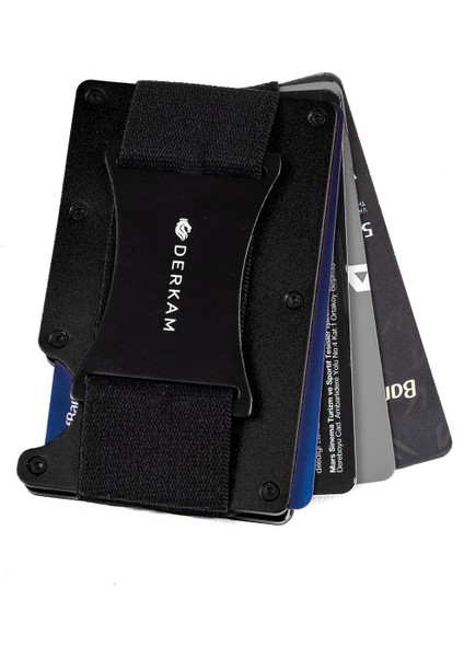 Derkam Minimalist Cüzdan & Kartlık - Erkek Kartlık | RFID Korumalı Alüminyum Kartlık | T- Black modelleri