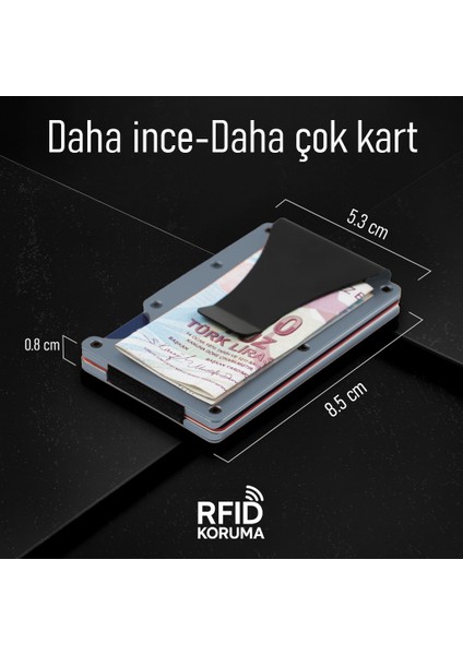Minimalist Cüzdan & Kartlık - Erkek Kartlık | RFID Korumalı Alüminyum Kartlık | Gray fiyatları