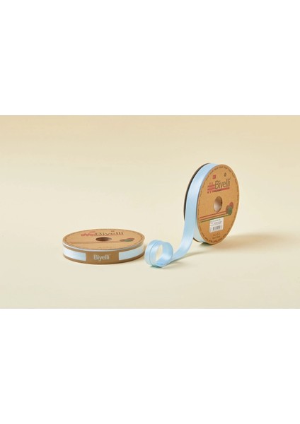 Biye Saten Katlı 004 Mavi 2 cm 25 Metre %100 Polyester