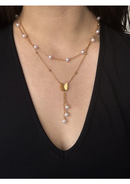 Perla Mariposa Ikili Y Kolye