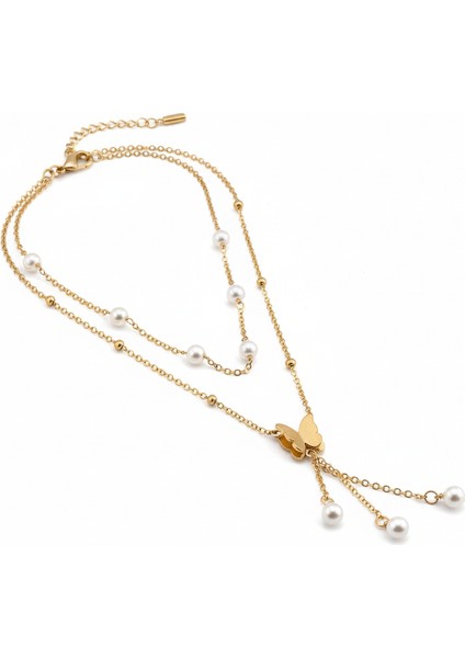 Perla Mariposa Ikili Y Kolye