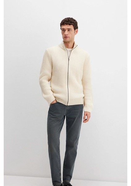 Kadın Yün Karışımlı Fermuarlı Ekru Hırka 0710266-81202 fiyatları