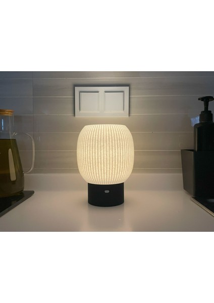 Dekoratif Ambiyans Şarj Edilebilir Sensörlü Abajur, Modern Masa ve Gece Lambası