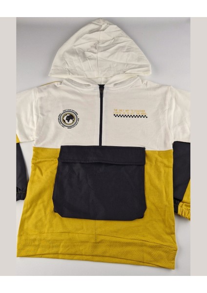 Çocuk Sweatshirt – Renk Bloklu, Kapüşonlu, Fermuarlı 9-12 Yaş modelleri