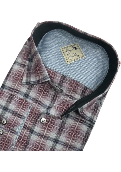 Klasik %100 Cotton Uzun Kollu Terletmeyen Kışlık Flanel Kumaş Çok Renkli Gömlek (Regular Kalıp) fiyatları