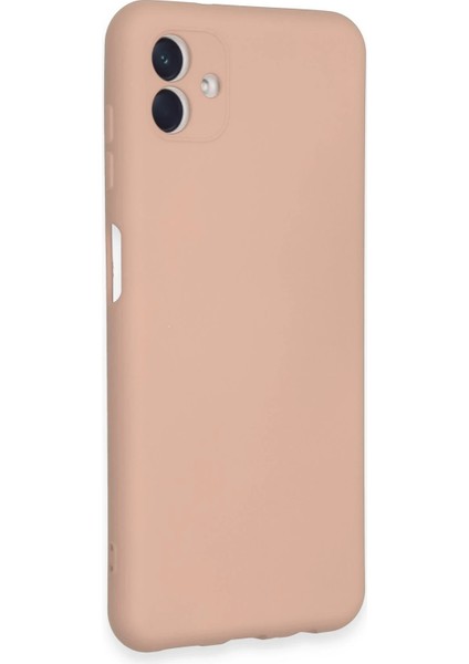 Samsung Galaxy A04E Kılıf Nano içi Kadife Silikon - Pudra