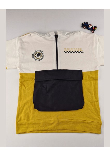 Çocuk Sweatshirt – Renk Bloklu, Kapüşonlu, Fermuarlı 9-12 Yaş