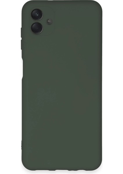 Samsung Galaxy A04E Kılıf Nano Içi Kadife Silikon - Koyu Yeşil