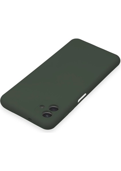 Samsung Galaxy A04E Kılıf Nano Içi Kadife Silikon - Koyu Yeşil