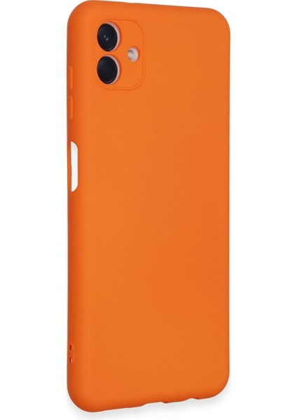 Samsung Galaxy A04E Kılıf Nano Içi Kadife Silikon - Turuncu