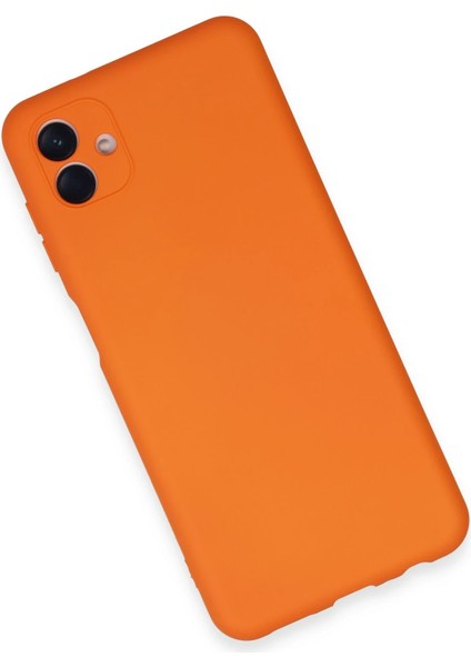 Samsung Galaxy A04E Kılıf Nano Içi Kadife Silikon - Turuncu