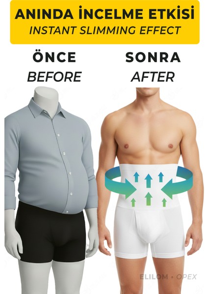 Opex Bel ve Göbek Korse Boxer – Yüksek Bel, Karın Toparlayıcı ve Sıkılaştırıcı, Beyaz indirimleri