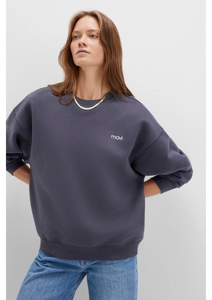 Mavi Logo Baskılı Antrasit Sweatshirt 1S10490-80932