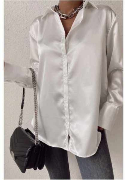 “kadın Saten Dokulu Şık Uzun Kollu Gömlek – Ofis & Günlük Kullanıma Uygun Bluz” fiyatları