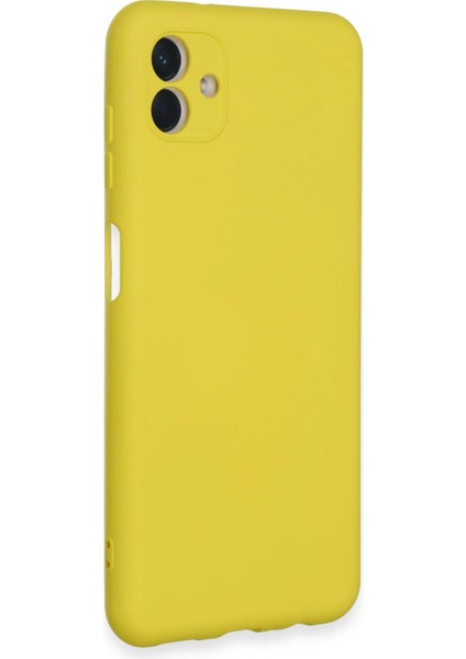 Samsung Galaxy A04E Kılıf Nano Içi Kadife Silikon - Sarı