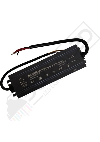 24 Volt 6,3 Amper IP67 Su Geçirmez Dış Cephe LED Adaptör 150 Watt