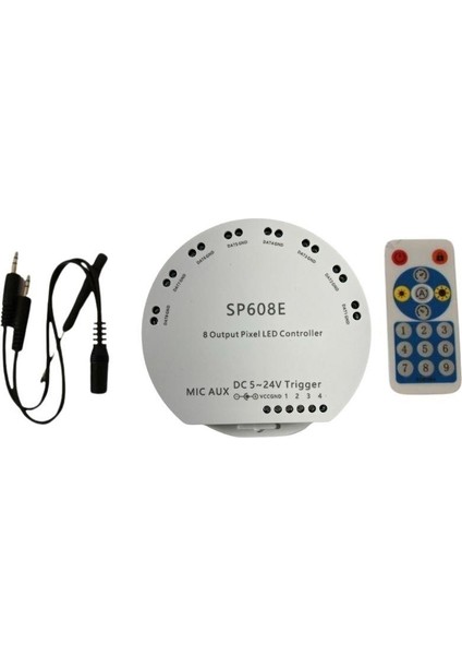 SP608E 8 Kanal WS2811-WS2812B Pixel Kontrol Devresi 5-24V