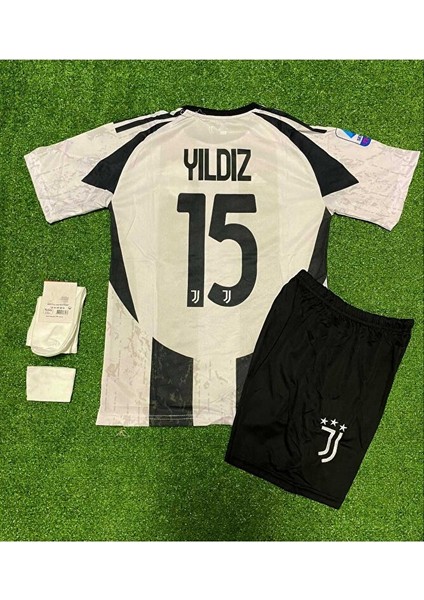 Juventuss 2024/25 Yeni Sezon Kenan Yıldız Iç Saha Çocuk Forması 4'lü Set (15)
