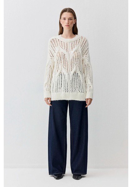 Kadın Yün Karışımlı Ekru Kazak 1710828-70057 modelleri