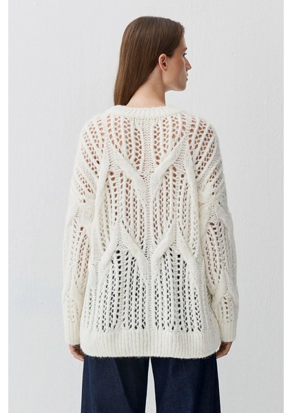 Kadın Yün Karışımlı Ekru Kazak 1710828-70057 fırsatları