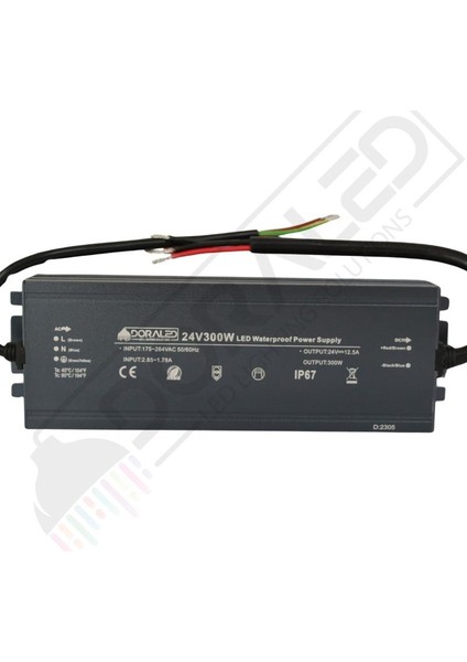 24 Volt 12,5 Amper IP67 Su Geçirmez Dış Cephe LED Adaptör 300 Watt indirimleri