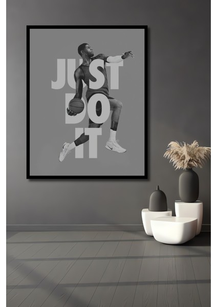 Çerçeve Görünümlü Basketbolcu Enerjisi Dekoratif Ahşap Mdf Ev Duvar Tablo Dikdörtgen Ev Duvar Tablo