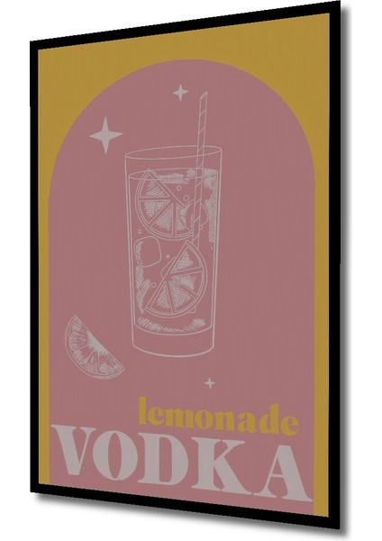 Çerçeve Görünümlü Limonata Vodka Retro Ahşap Mdf Dekoratif Ev Duvar Tablo Dikdörtgen Ev Duvar Tablo fiyatları