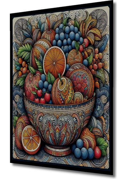 Çerçeve Görünümlü Renkli Meyve Tasarımı Dekoratif Ahşap Mdf Ev Duvar Tablo Dikdörtgen Ev Duvar Tablo fiyatları