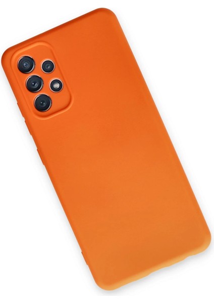 Samsung Galaxy A52 Kılıf Nano Içi Kadife Silikon - Turuncu