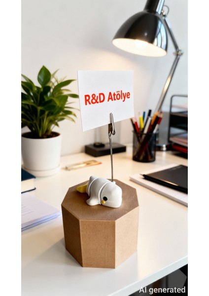 Sevimli Beyaz Balina Masa Üstü Notluk / Fotoğraflık