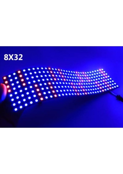 WS2812B Matrix Dijital Esnek Ekran 8X32 Rgb LED Ayrı Ayrı Adresli Matrix Ekran 5V