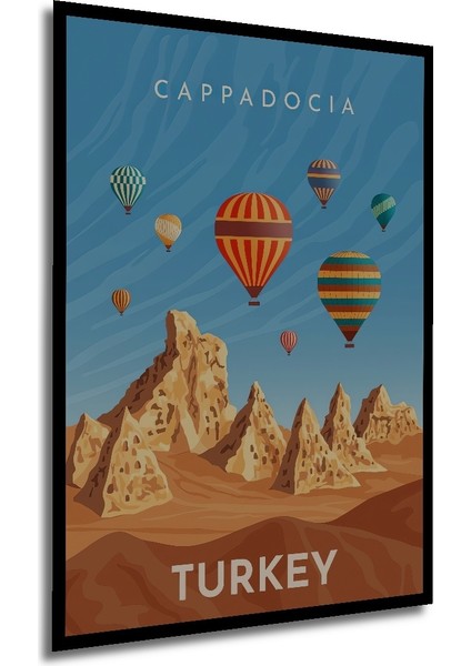 Çerçeve Görünümlü Kapadokya Balon Turu Dekoratif Ahşap Mdf Ev Duvar Tablo Dikdörtgen Ev Duvar Tablo modelleri