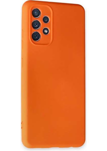 Samsung Galaxy A72 Kılıf Nano Içi Kadife Silikon - Turuncu indirimleri